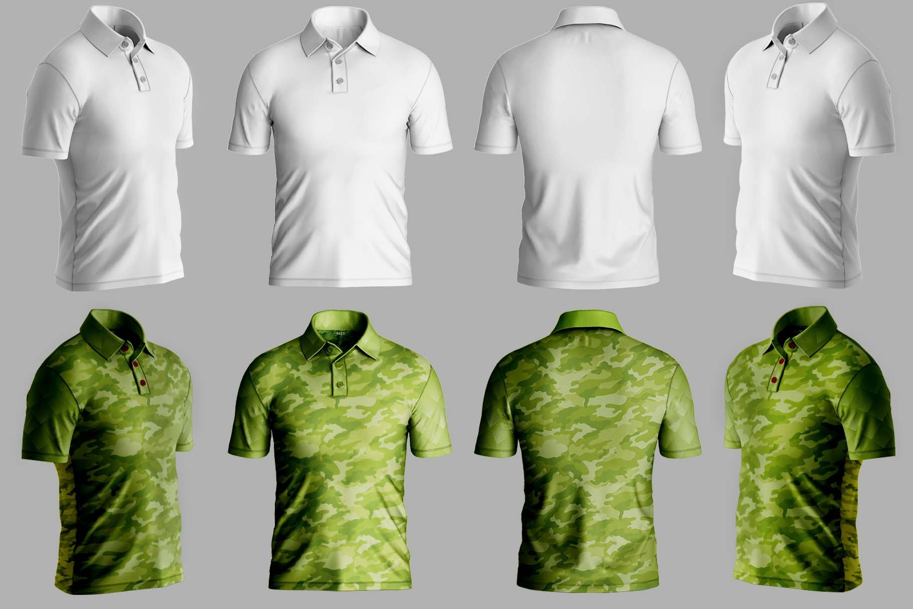 Polo T-Shirt Short Sleeve Mockup preview image.
