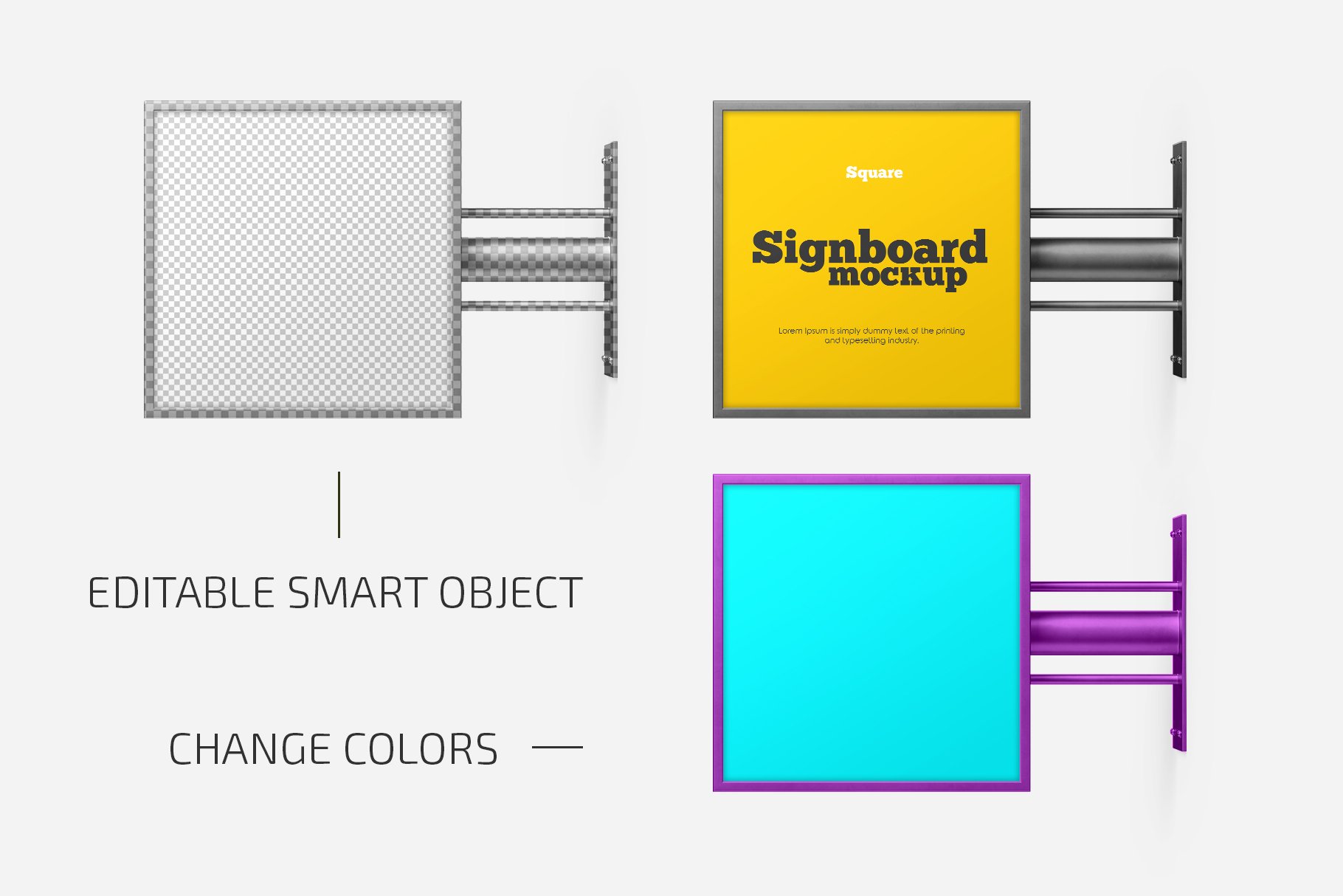 Square Signboard Mockup Set preview image.