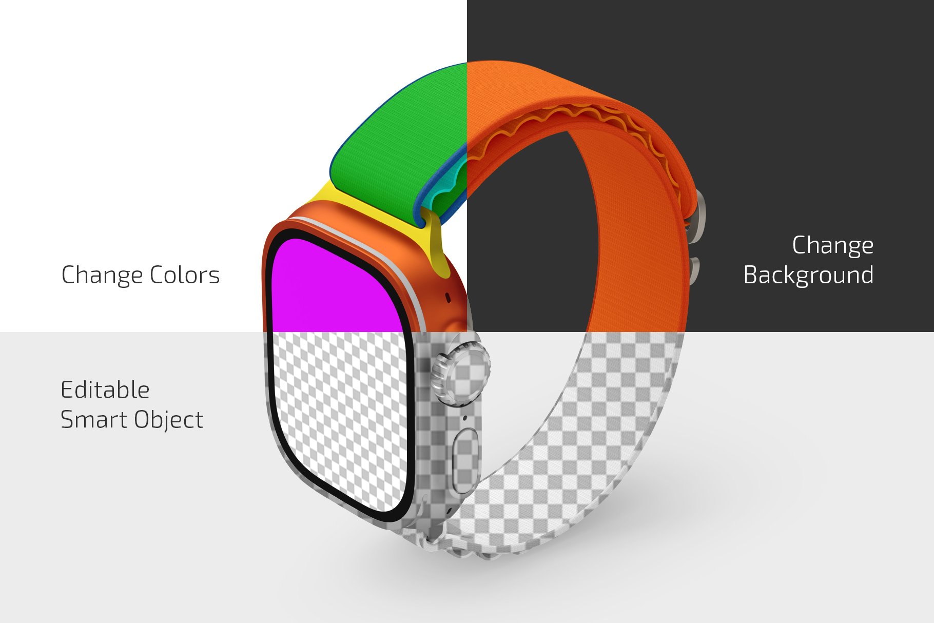Apple Watch Ultra Mockup Set preview image.