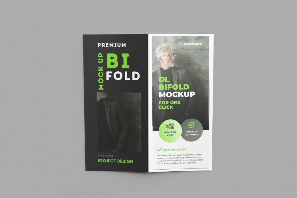5 Dl Bifold Brochure Mockup – MasterBundles