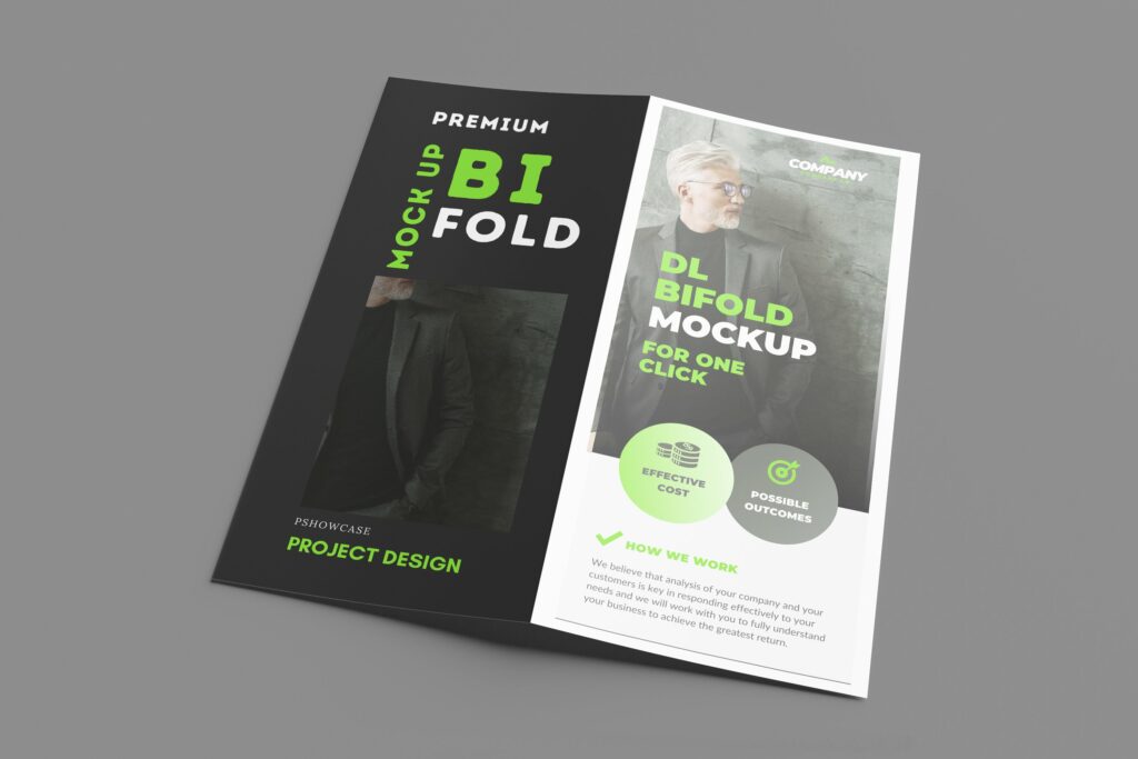 5 Dl Bifold Brochure Mockup – MasterBundles