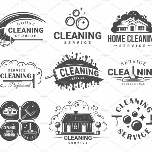 9 Cleaner Service Logos Templates 2 cover image.