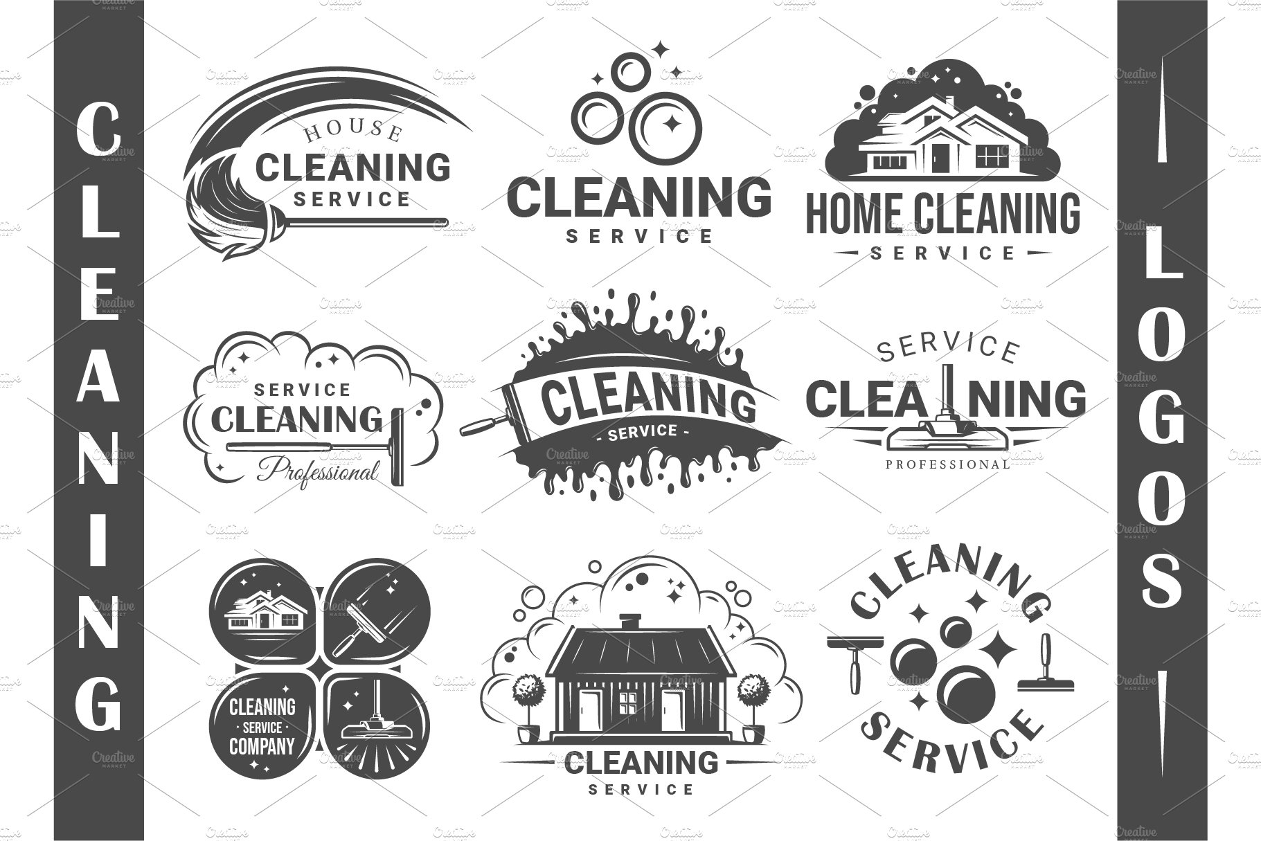 9 Cleaner Service Logos Templates 2 cover image.