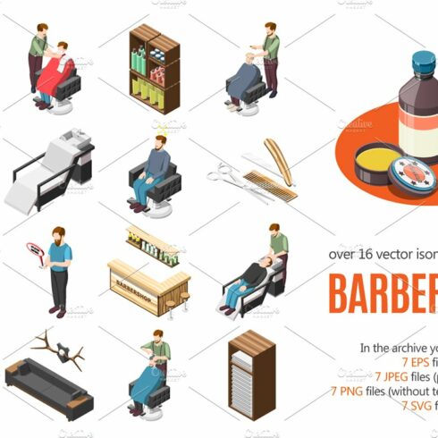 Barbershop Isometric Set cover image.