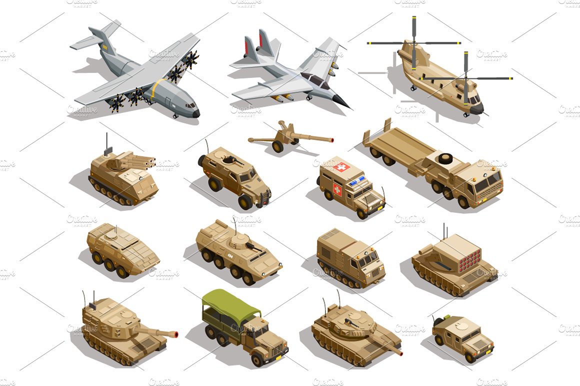 Army Isometric Set preview image.