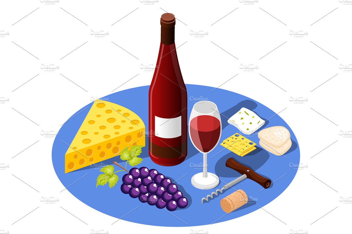 Wine Isometric Set preview image.