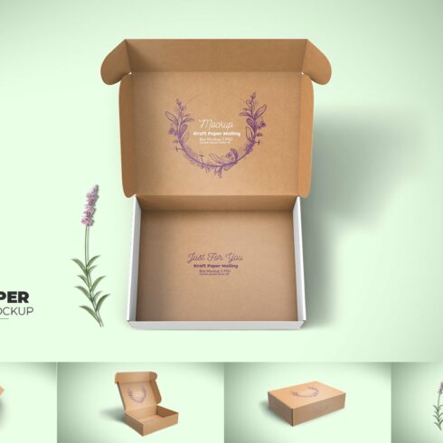 Kraft Paper Mailing Box Mockup cover image.