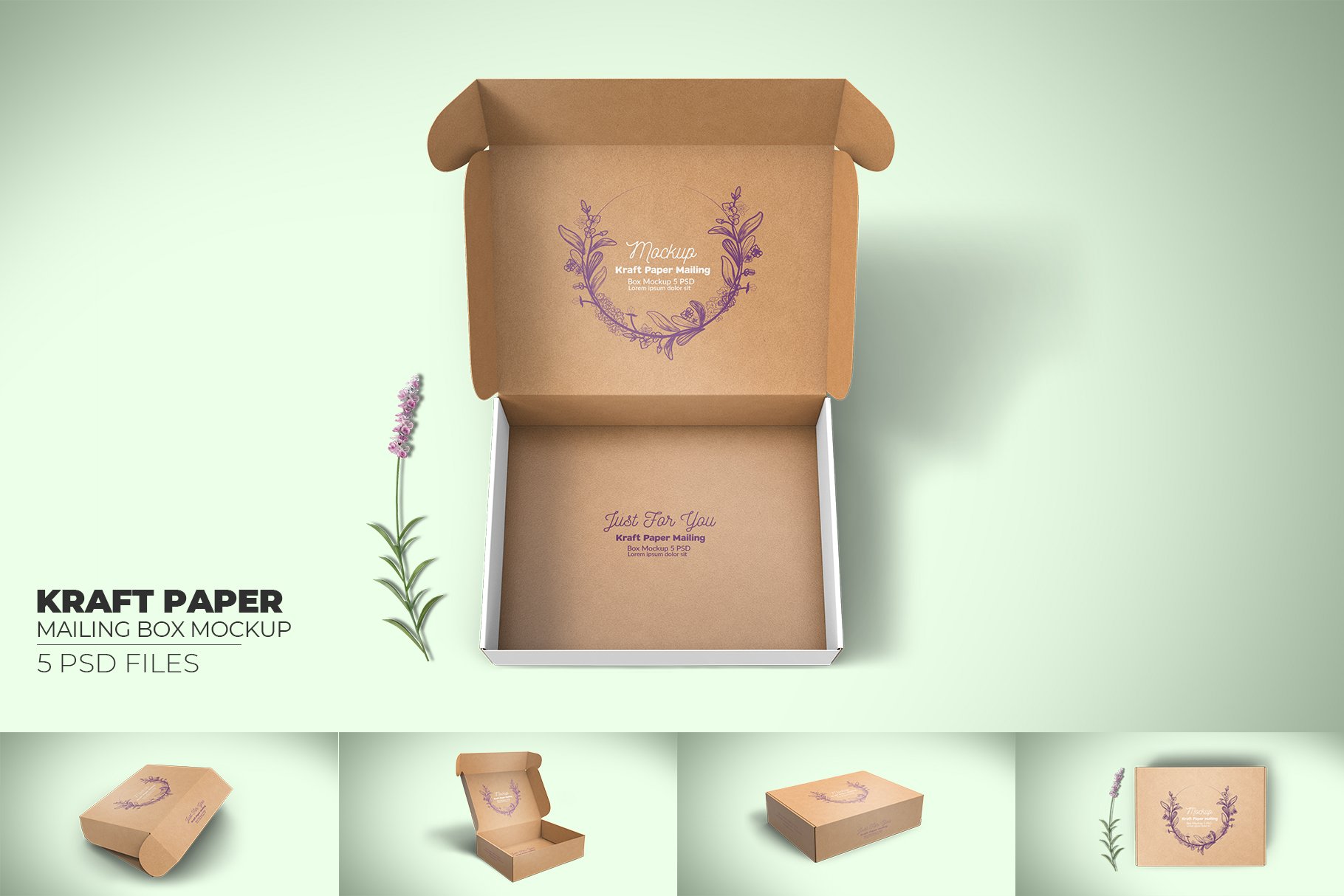 Free Kraft Paper Take Out Packaging Box Mockup - Free Package Mockups