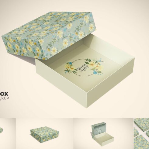 Square Box Packaging Mockup cover image.