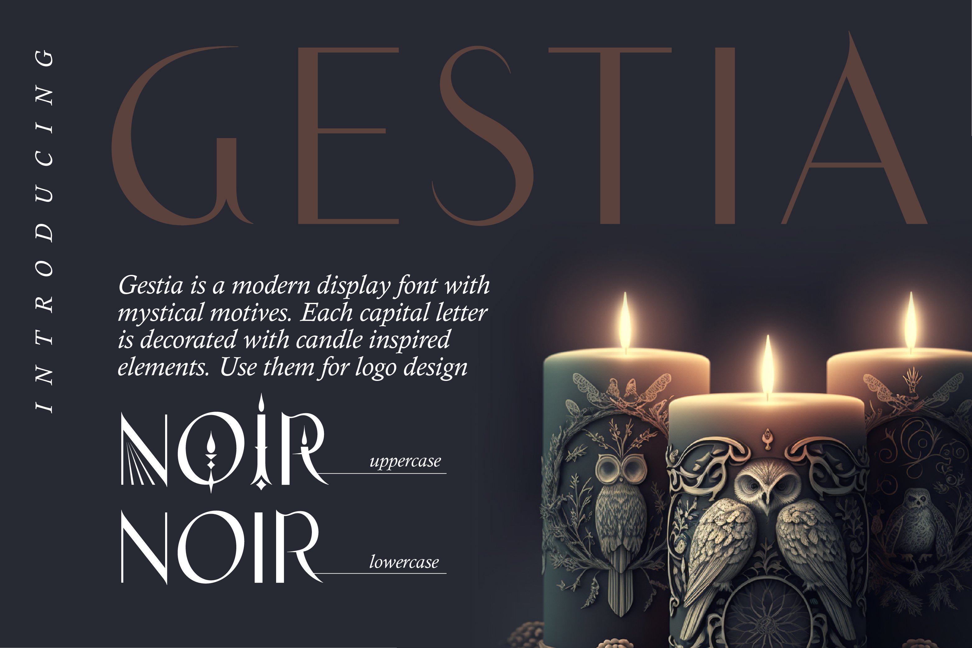 Gestia Candle Aesthetic Display Font preview image.