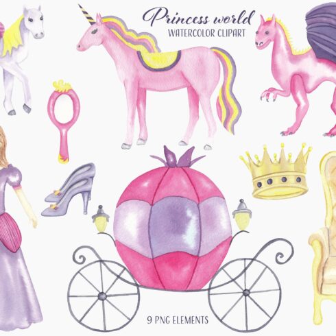 Princess world - watercolor set cover image.