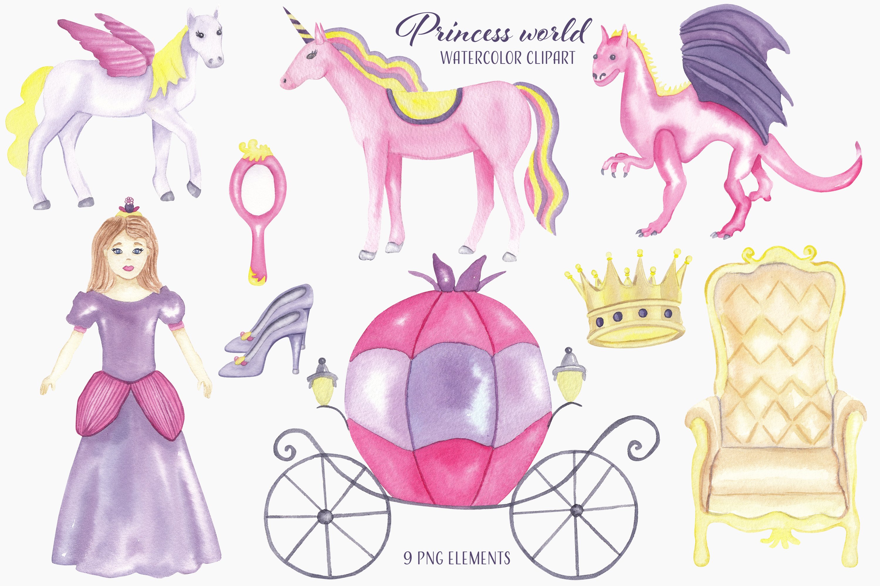 Princess world - watercolor set cover image.