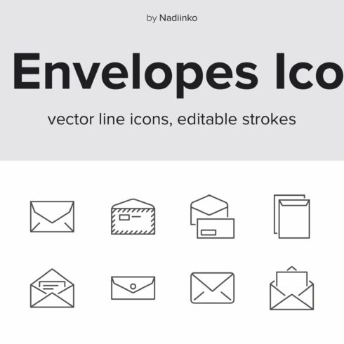 Envelopes Line Icons cover image.