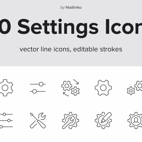 Settings Line Icons cover image.