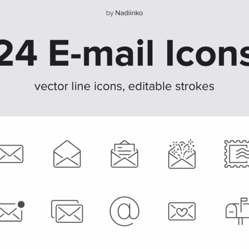 Email Line Icons cover image.