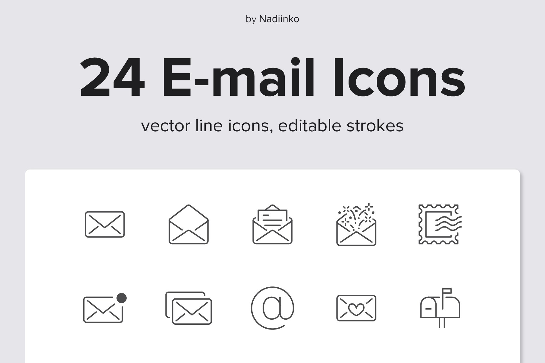 Email Line Icons cover image.