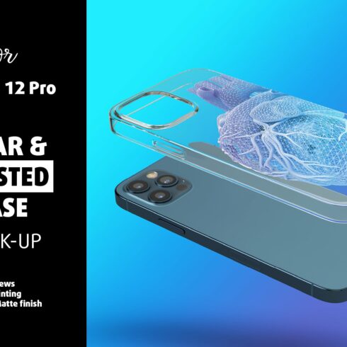 iPhone 12 pro Clear & Frosted case cover image.