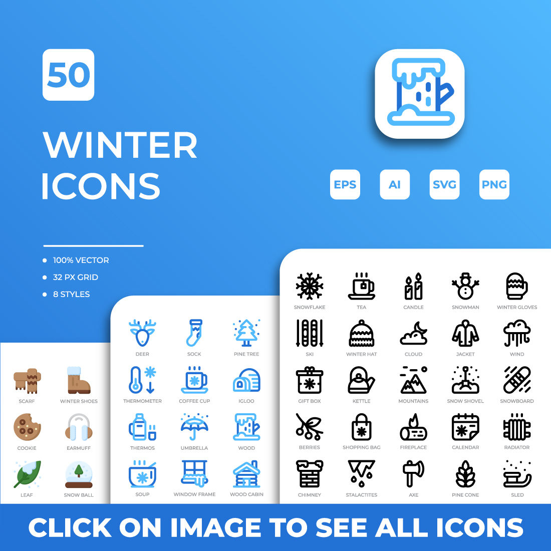 Winter Icons Pack preview image.