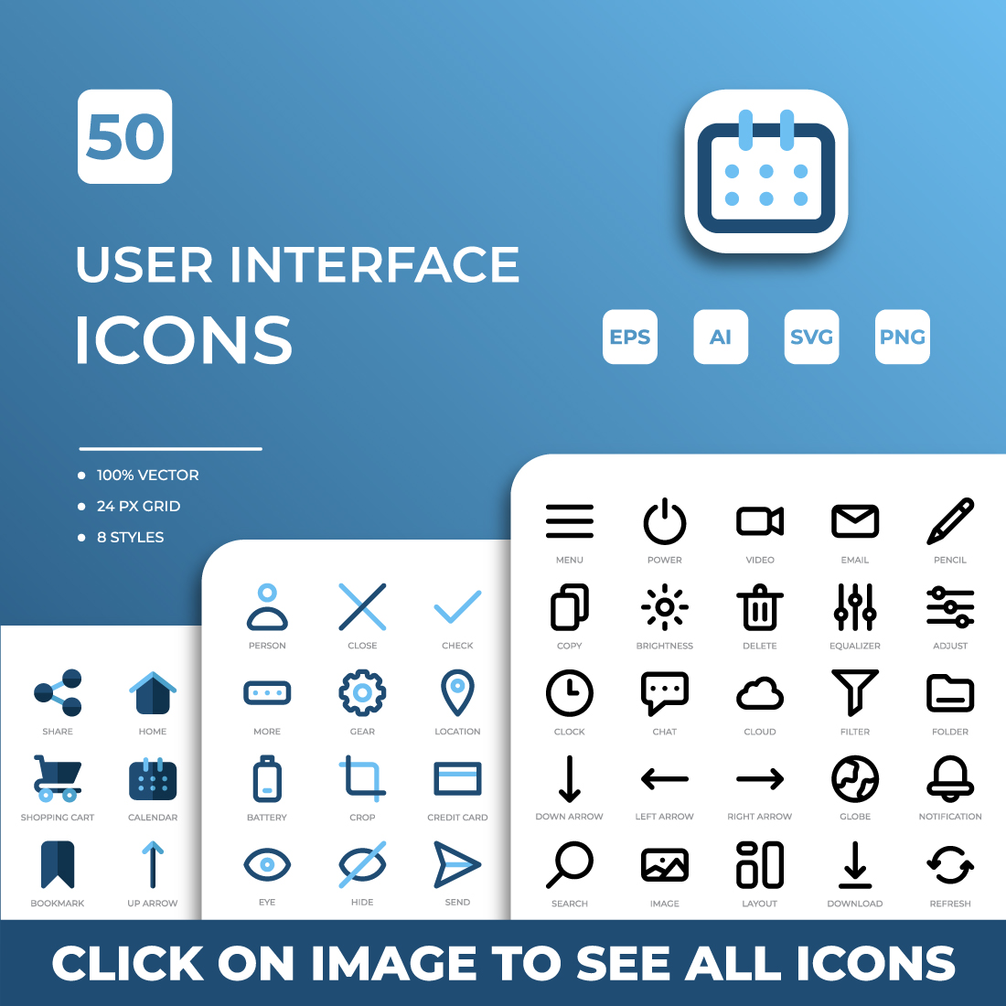 User Interface Icons Pack preview image.