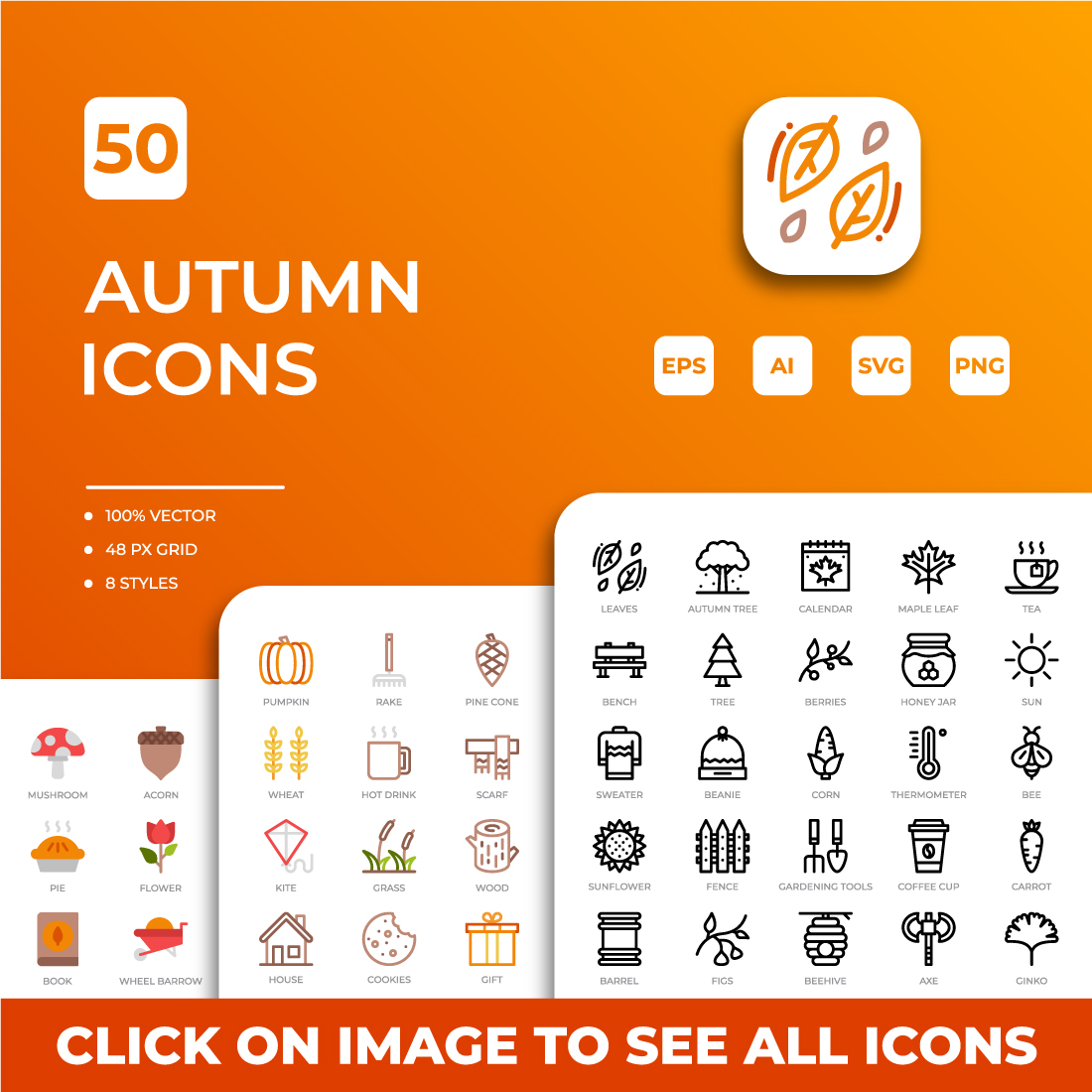 Autumn Icons Pack preview image.