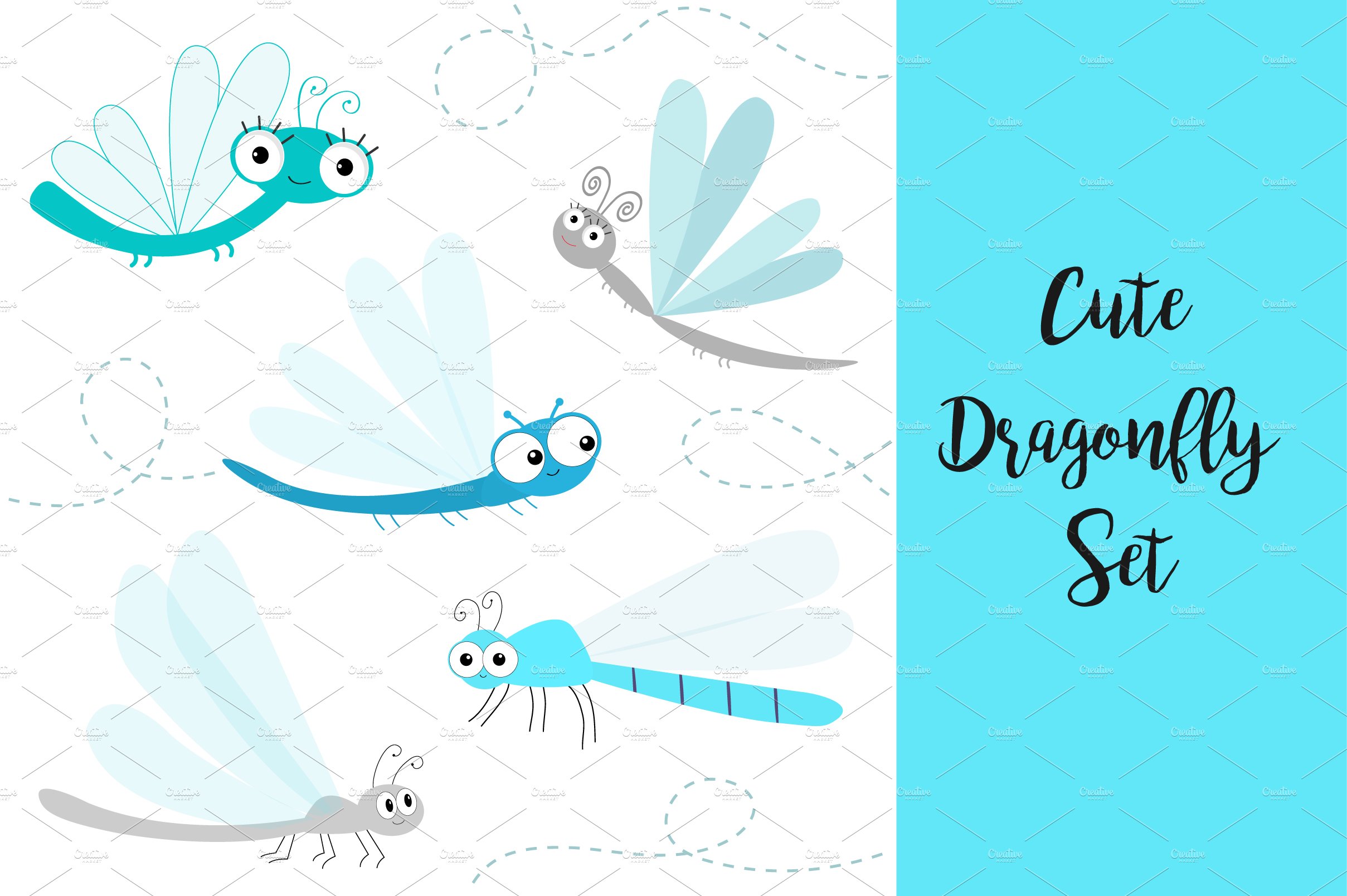 Dragonfly icon set. cover image.