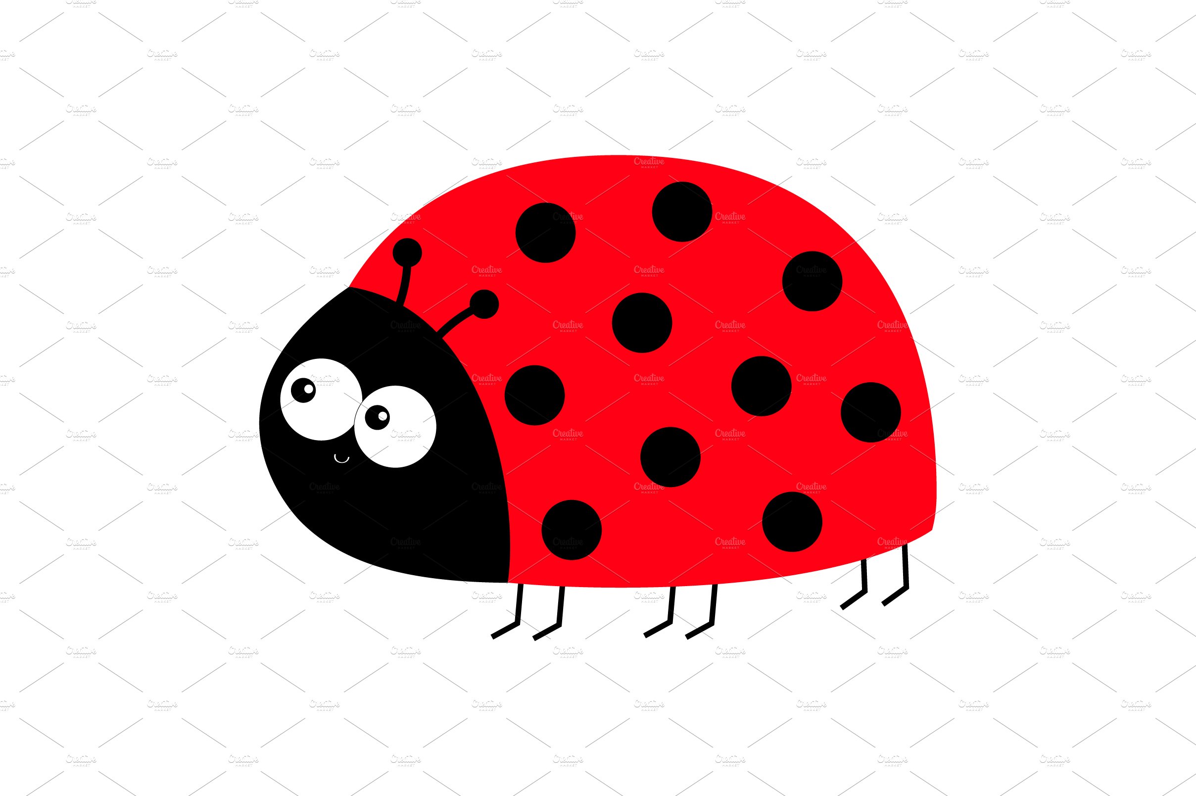 Lady bug ladybird insect icon print. cover image.