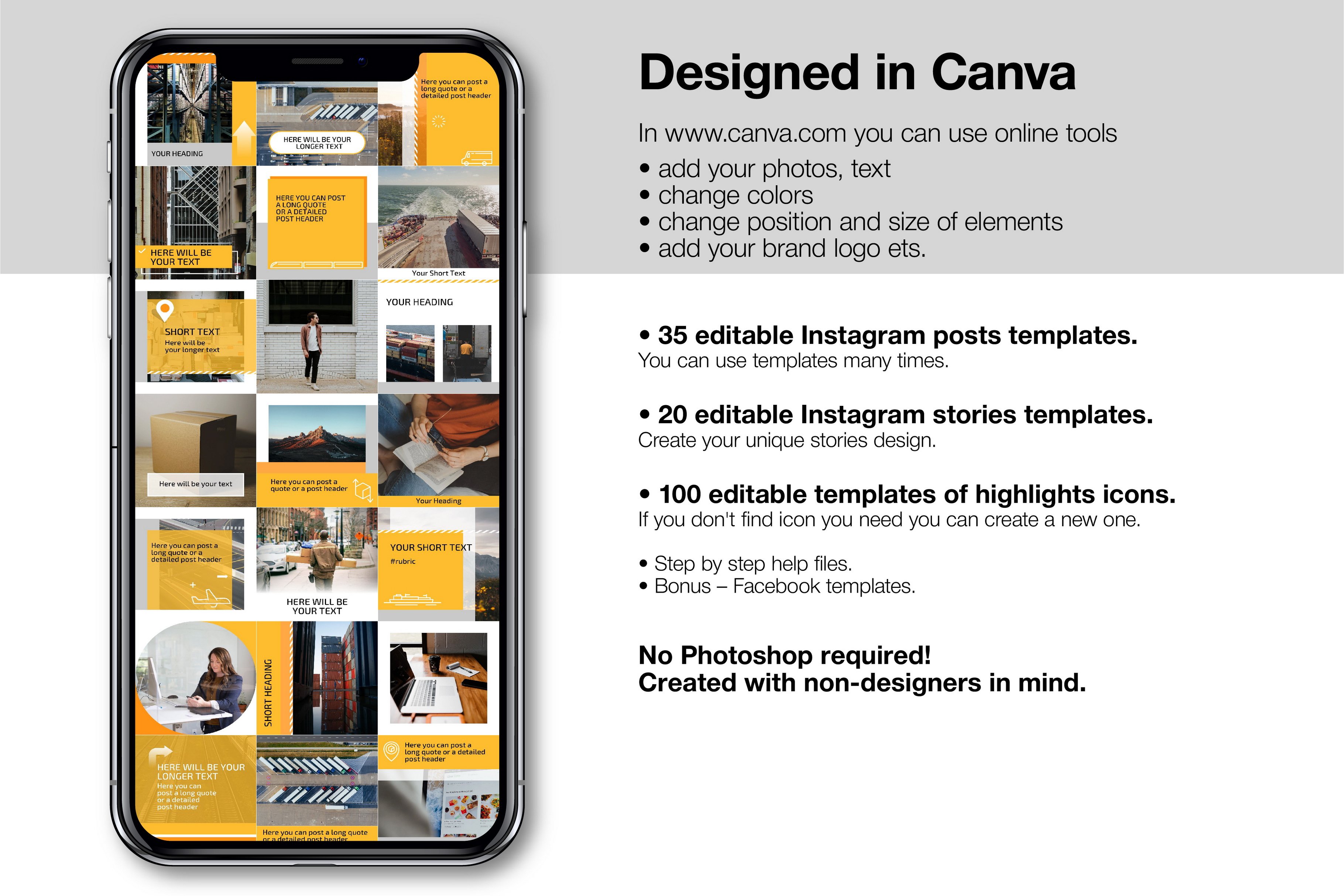 Delivery CANVA Instagram Template preview image.