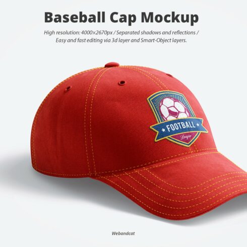 Baseball Cap 3D Mockup cover image.