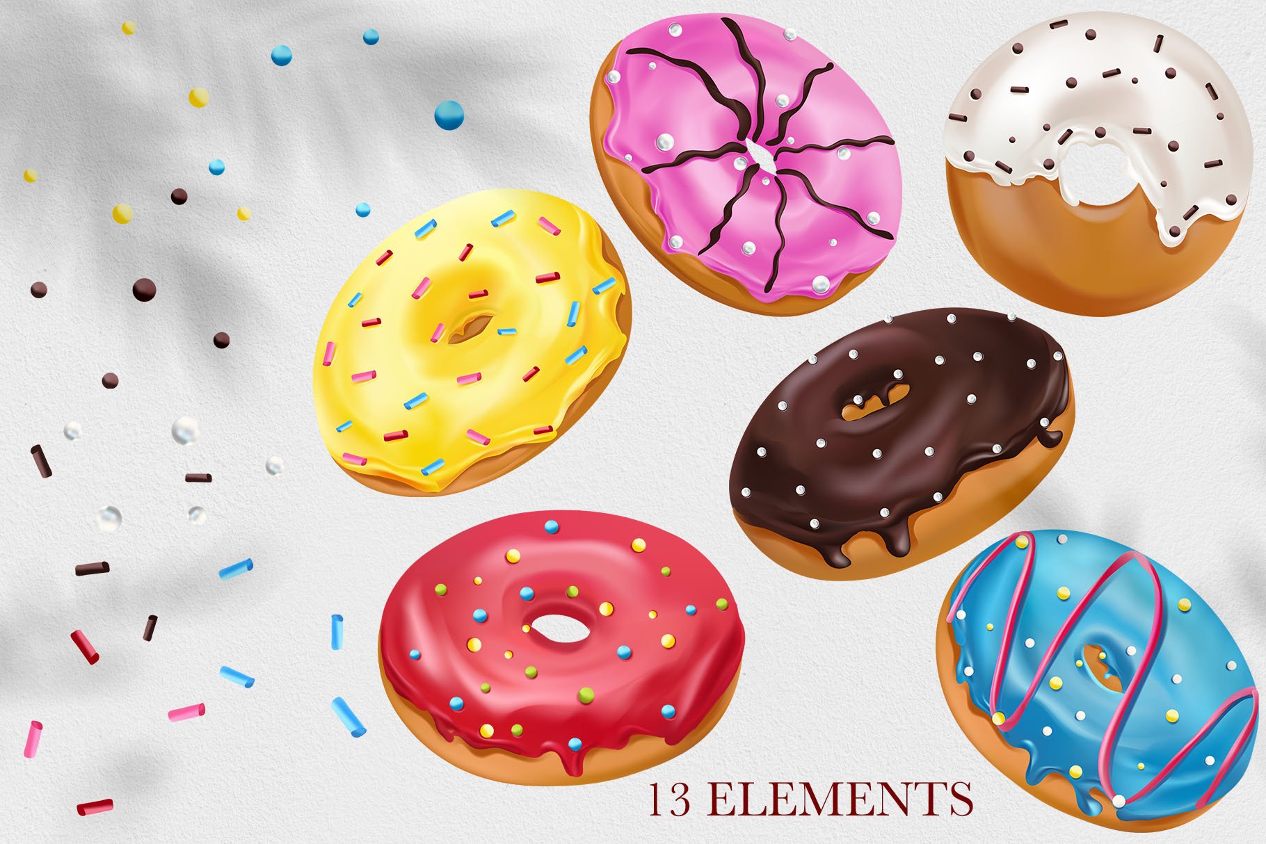 Sweet Donuts+Seamless Patterns preview image.