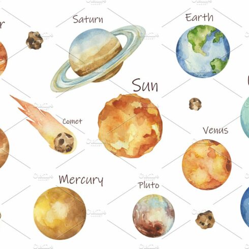 Watercolor Solar System Planet cover image.