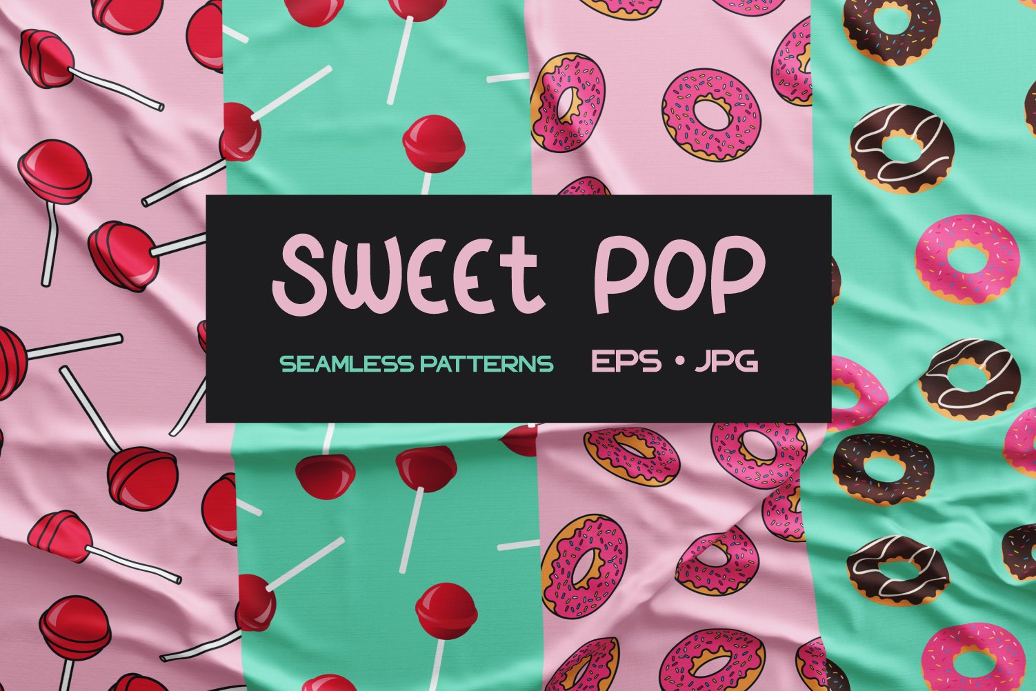 Donuts and lollipops patterns cover image.