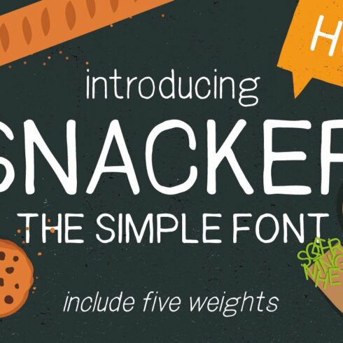 Snacker - sans serif font cover image.