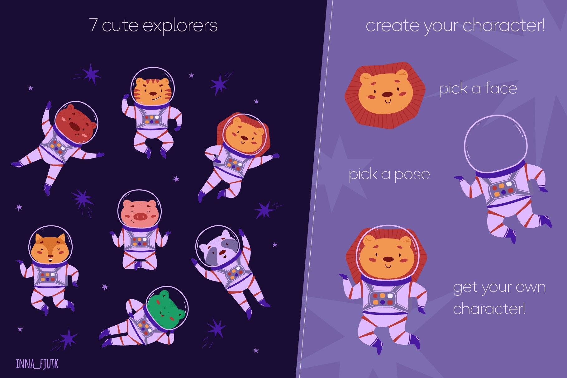 Space Explorers Cliparts & Patterns preview image.