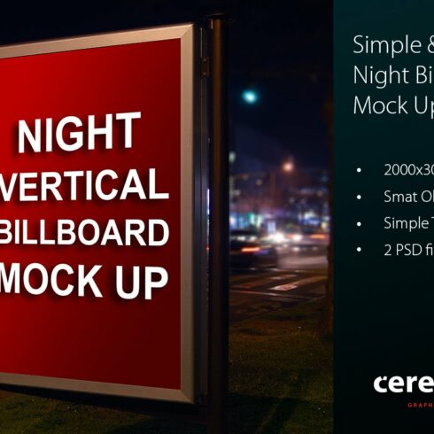 Night Vertical Billboard Mock Up cover image.