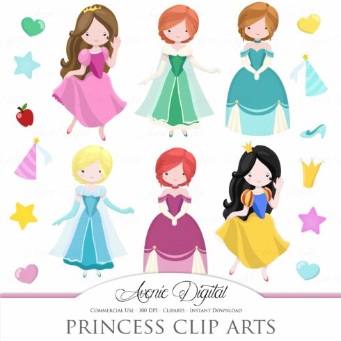 Fairytale Princess Clip art + Vector cover image.