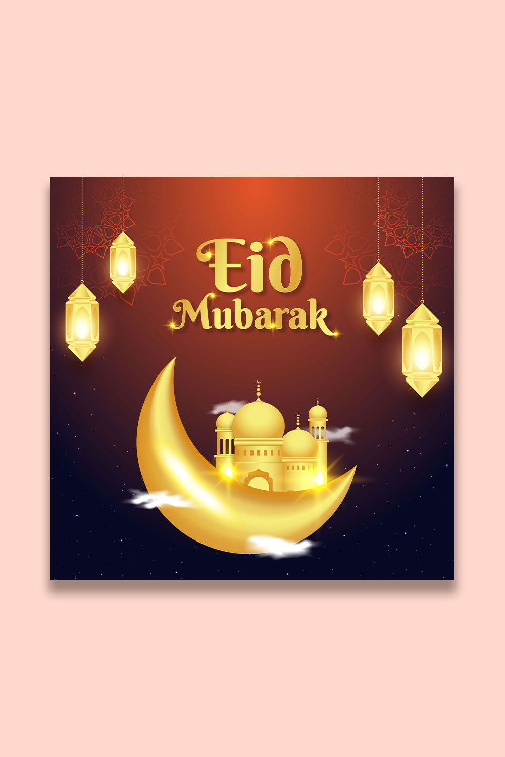 Eid Mubarak pinterest preview image.