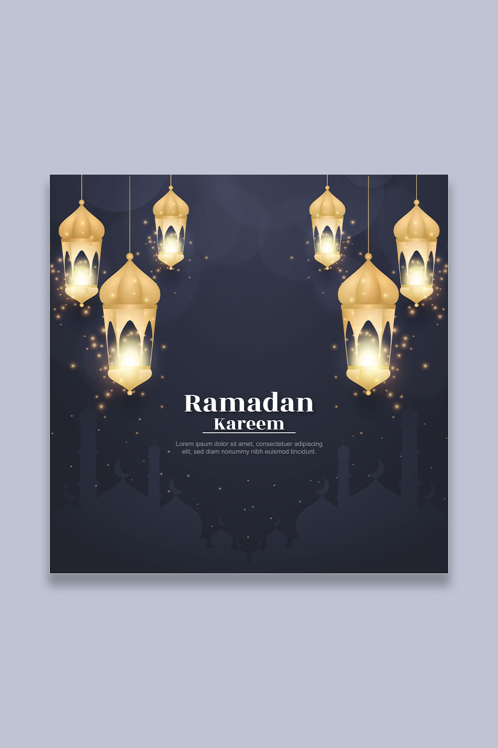 Ramadan and eid ul-fitr social media banner template pinterest preview image.