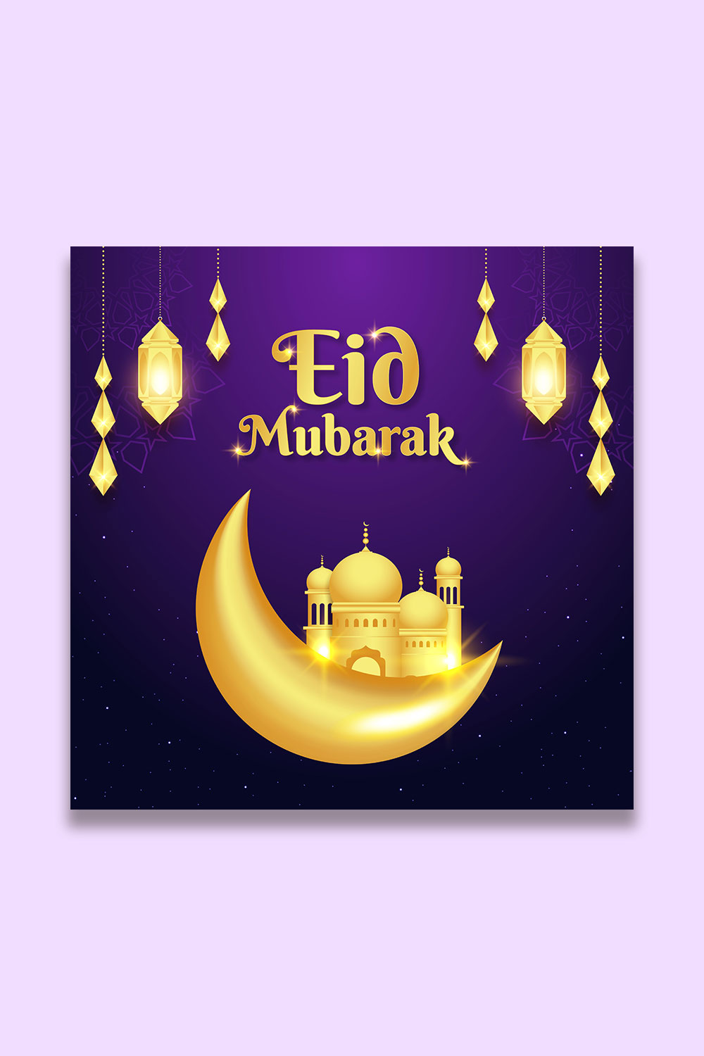 Eid Mubarak pinterest preview image.