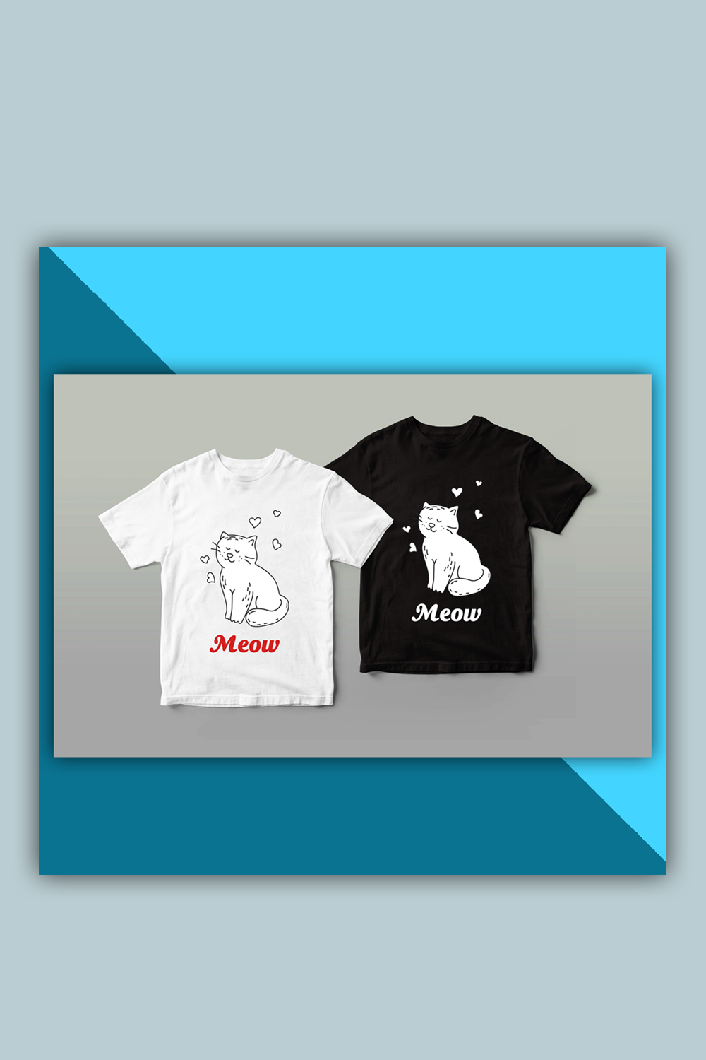 Meow Cat's T-shirt design pinterest preview image.