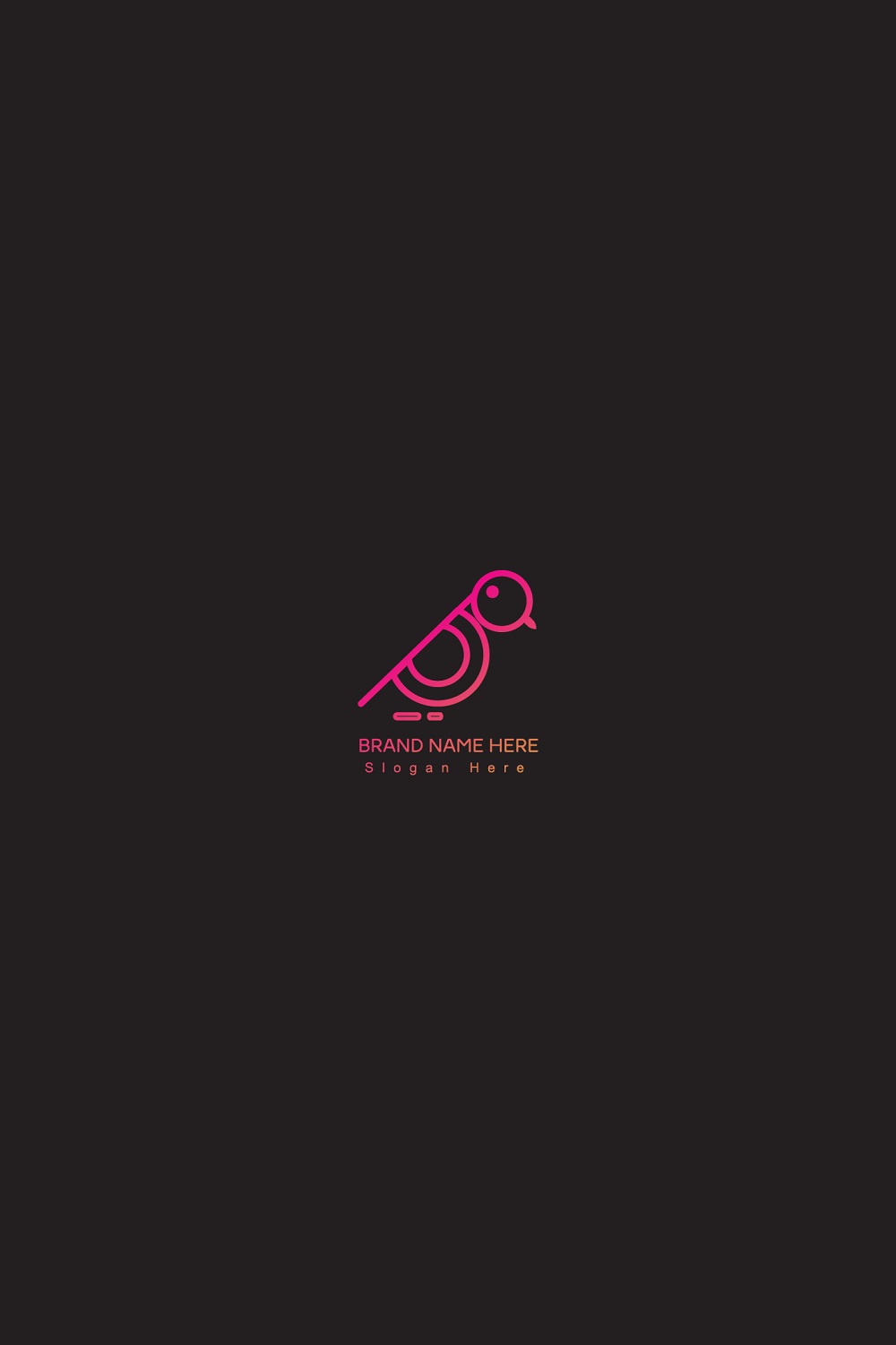 Bird Logo Design pinterest preview image.