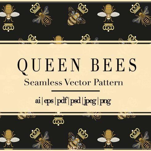 Queen Bees | Vector Pattern cover image.