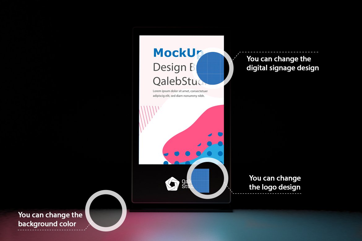 Digital signage in Dark Mockup preview image.