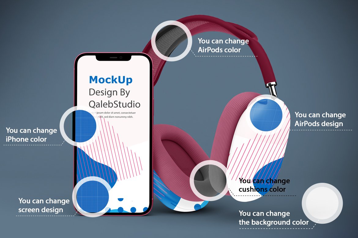 AirPods & iPhone Mockup preview image.