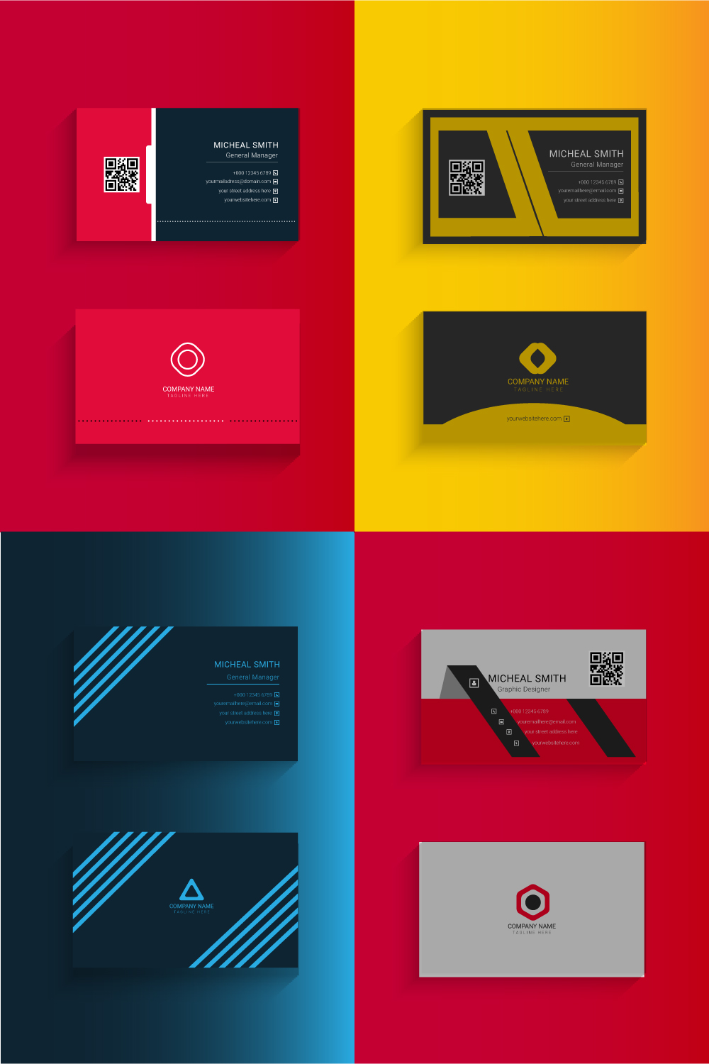 Professional Business Card Bundle pinterest preview image.