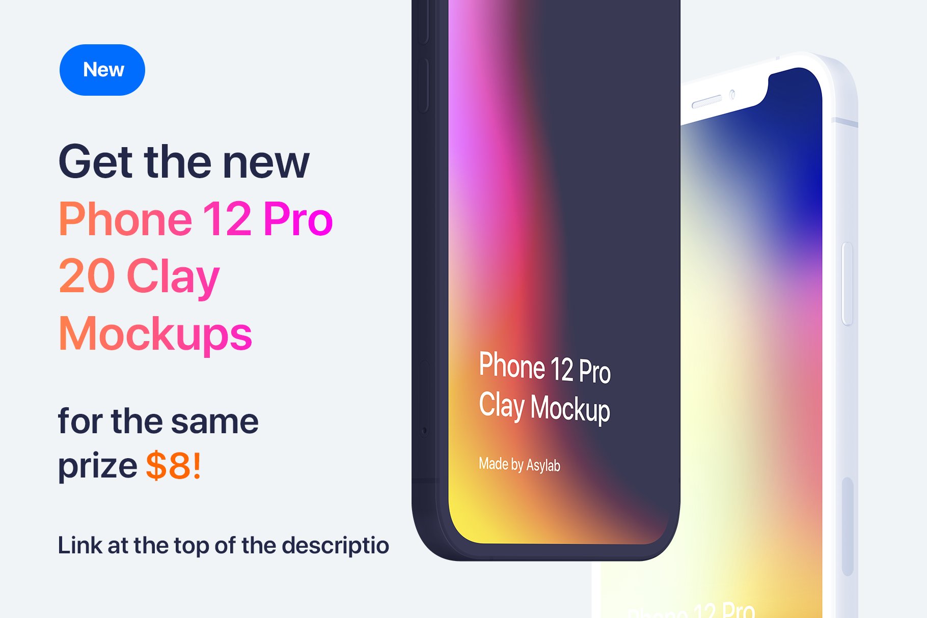 Phone 11 Pro - 20 Clay Mockups preview image.
