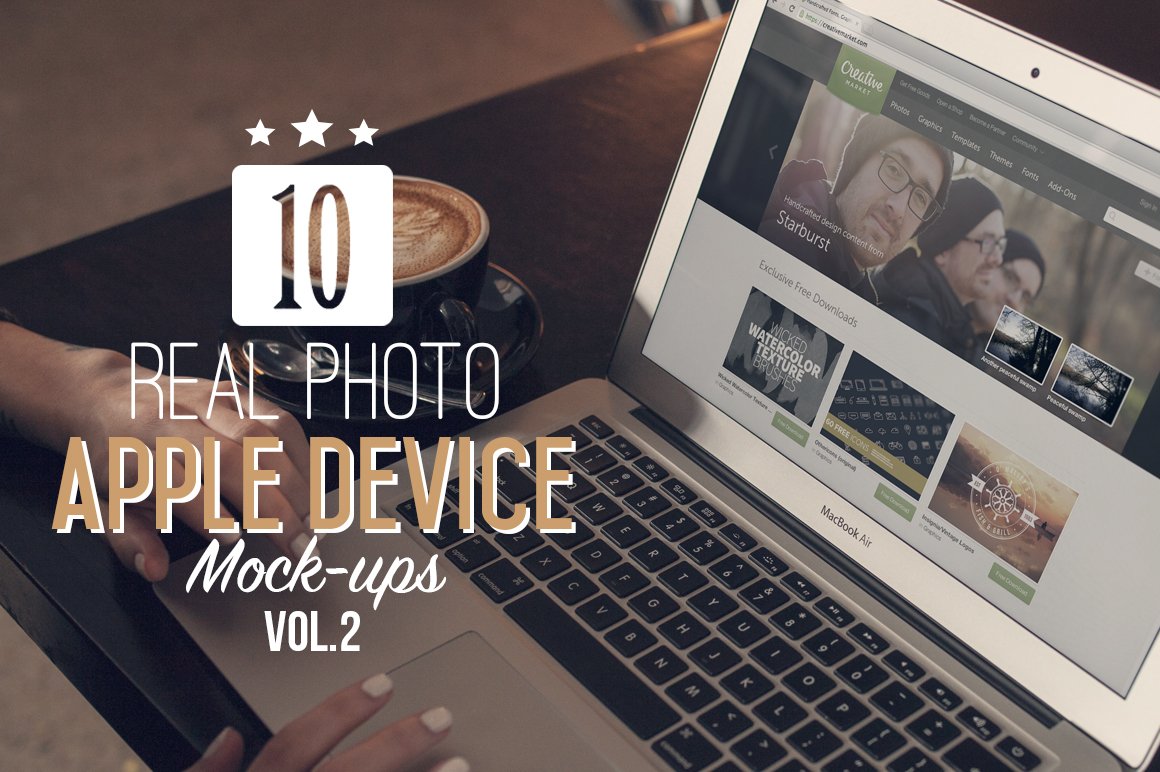 10 Real Photo Apple Mock-Ups Vol.2 cover image.