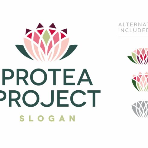 Protea / Lotus / Lily flower logo cover image.