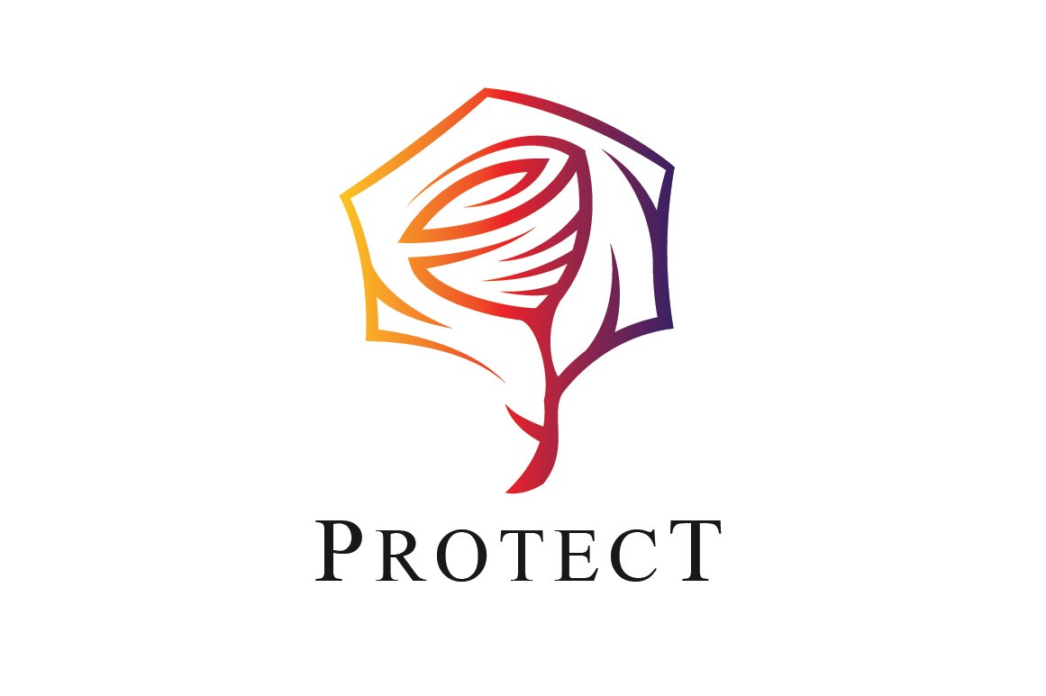 Protected Rose Flower Logo Template cover image.