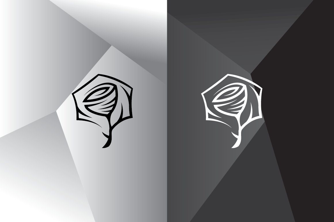 Protected Rose Flower Logo Template preview image.