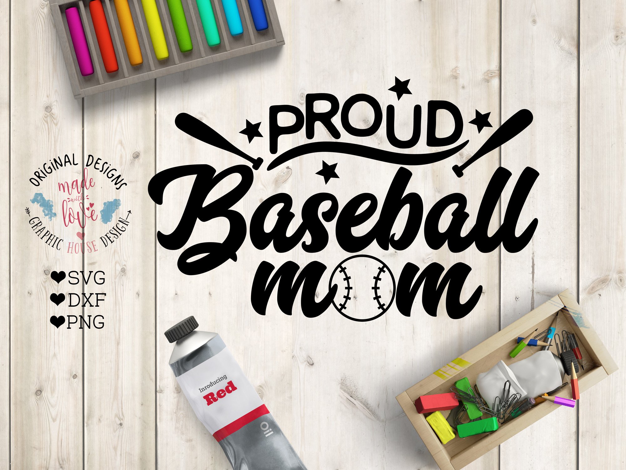 Proud Baseball Mom Cutting File cover image.